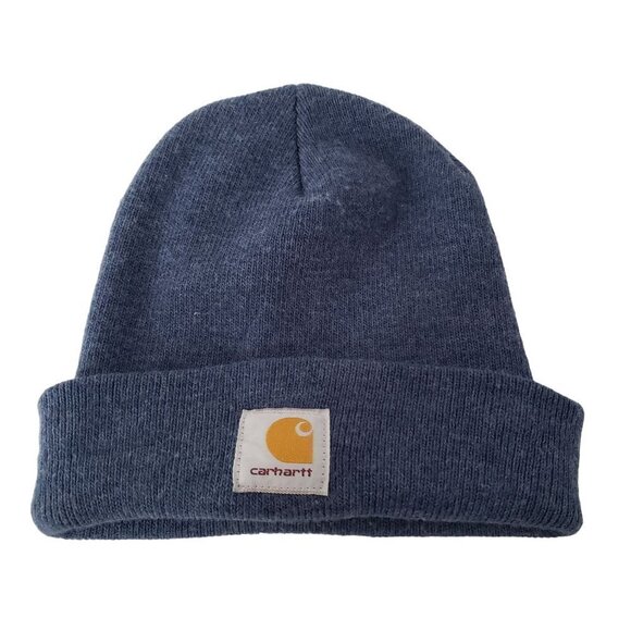 Carhartt Knit Beanie Hiking Outdoor Casual Blue Hat Adult - Picture 1 of 4